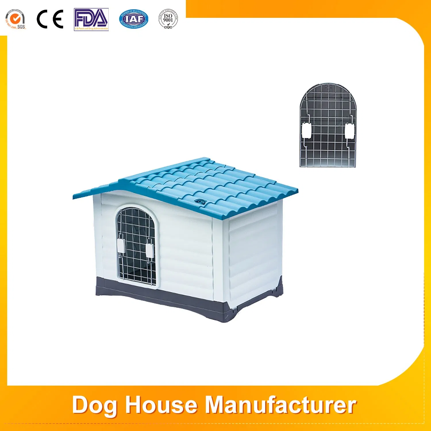 Casa de Viaje Deluxe Portátil para Gatos Fácil de Montar XL Casa PARA Perro Puerta Doble Casa de Plástico para Perros Grandes