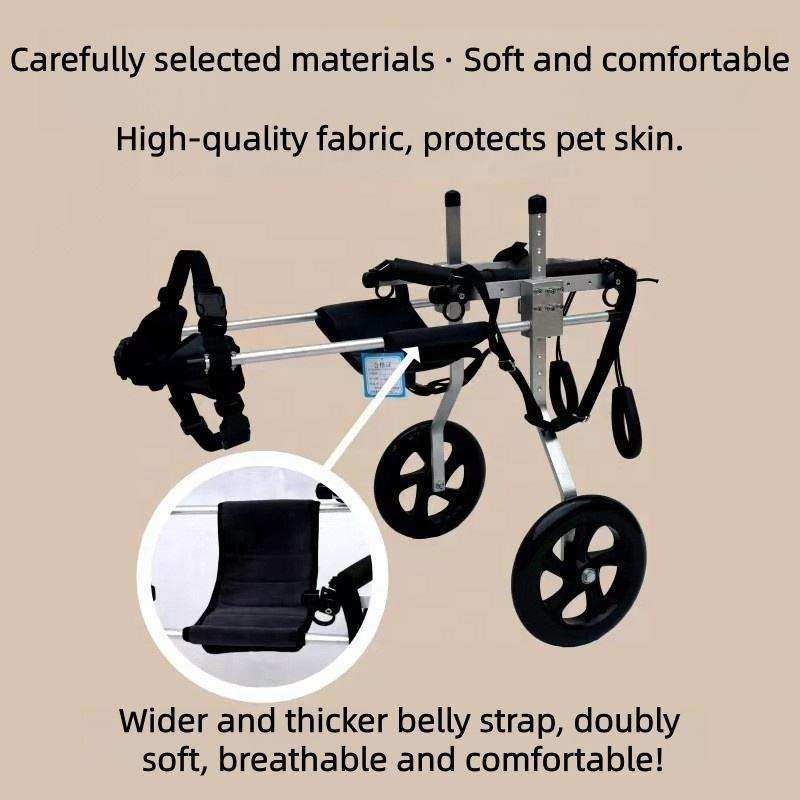 Silla de ruedas trasera ajustable de aluminio para perros grandes discapacitados en recuperación de movilidad