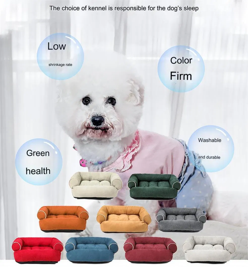 Cama para perros de sofá cuadrada de cuatro estaciones, cama cómoda para mascotas con diseño transpirable