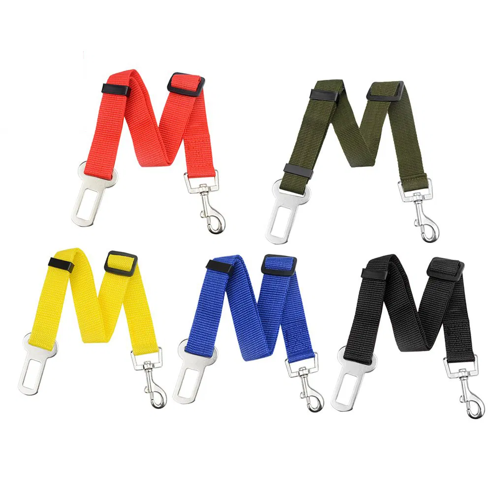 Correa de seguridad para mascotas de nylon colorido personalizada y de alta resistencia para automóvil, ideal para viajar al aire libre con perros, fácil de controlar