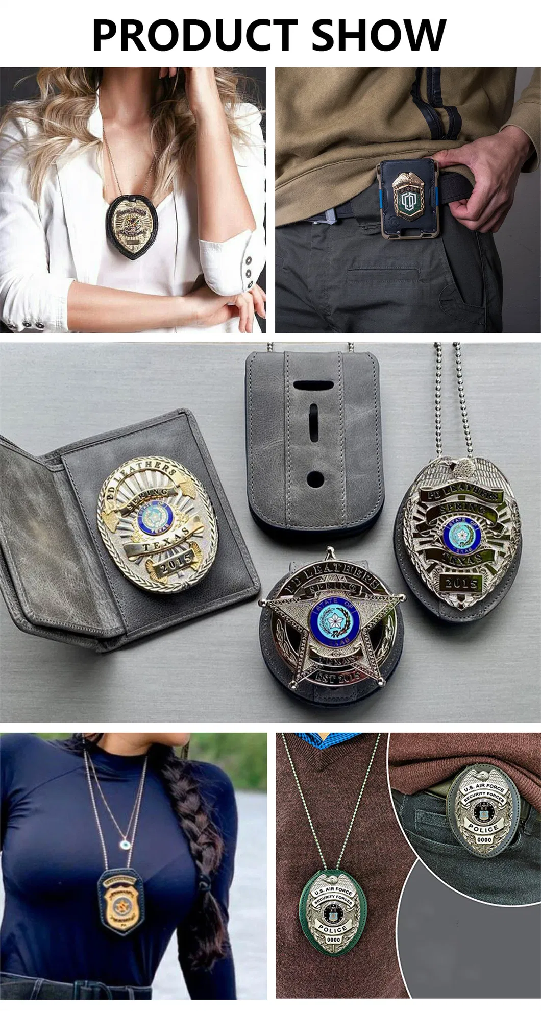 Detalle de insignia de seguridad personalizada
