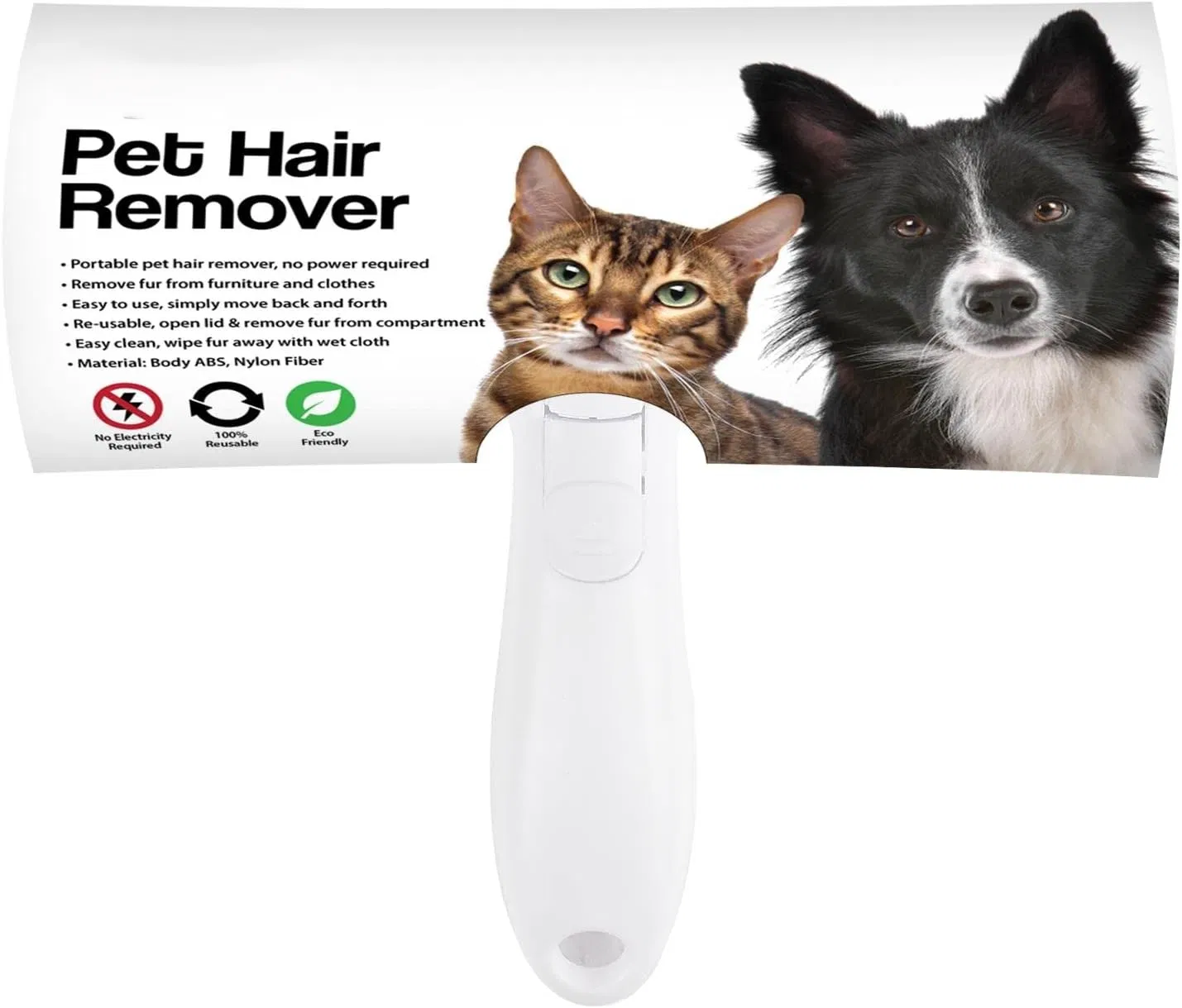 Cepillo rodante autolimpiante suave para mascotas, herramienta de aseo desmontable para la eliminación de pelo de gatos y perros, fabricado en plástico duradero