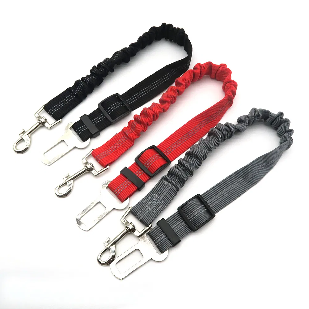 Suministros para mascotas cinturón de seguridad para perros asiento de coche cuerda de tracción elástica reflectante cinturón de asiento