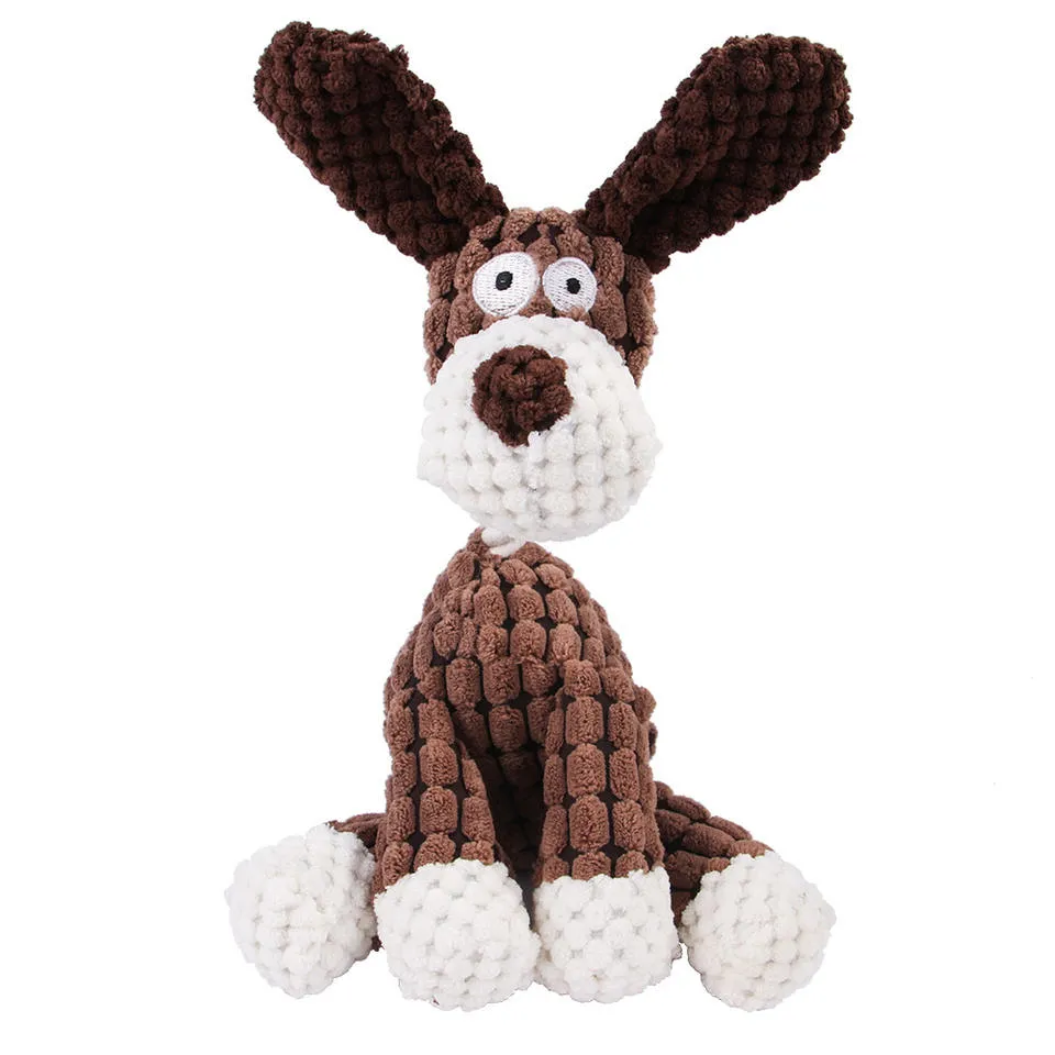Juguetes de peluche interactivos para perros, forma de cuerda de algodón para masticar y que hace ruido