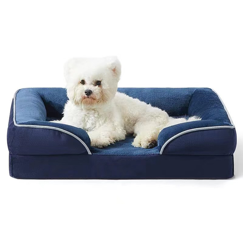 Cama sofá cómoda y lavable para mascotas, suave gato y perro