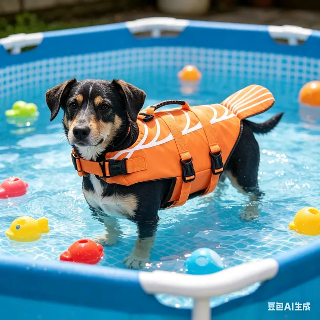 Chaleco de seguridad para mascotas de color amarillo con flotabilidad y asa de rescate para perros pequeños