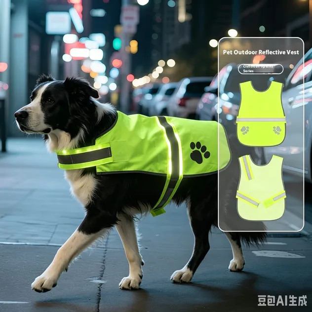 Chaleco de seguridad reflectante fluorescente para perros con correa ajustable, chaqueta para pasear mascotas