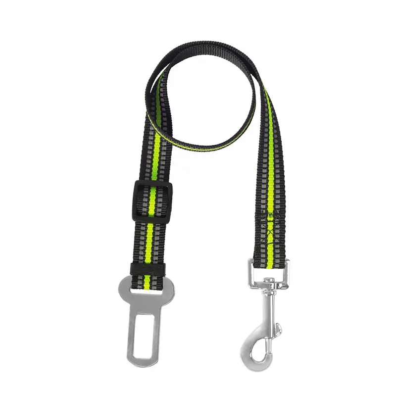 Cinturón de seguridad para perro ajustable de nylon reflectante para viajar al aire libre