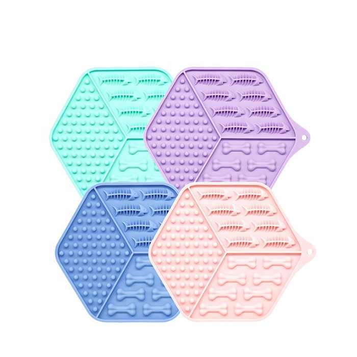 Alfombrilla de alimentación lenta para mascotas al por mayor, tapete de lamido para perros para la reducción de la ansiedad por aburrimiento