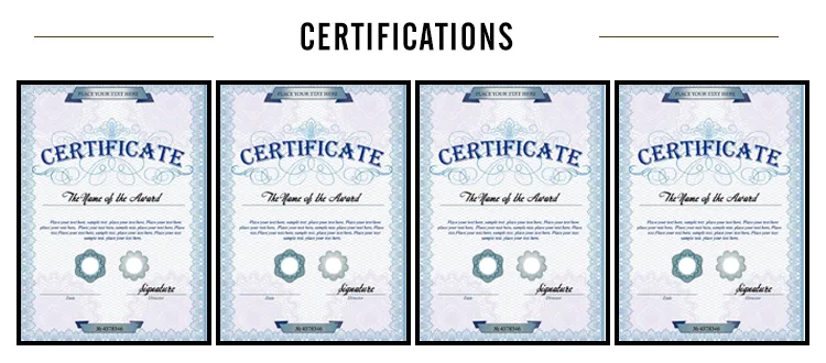 Certificados de calidad del producto