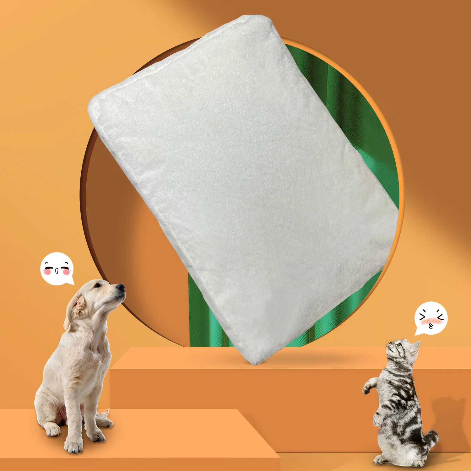 Tela de fieltro antideslizante no tejido cómoda para cama de perro y gato, relleno de fibras recicladas