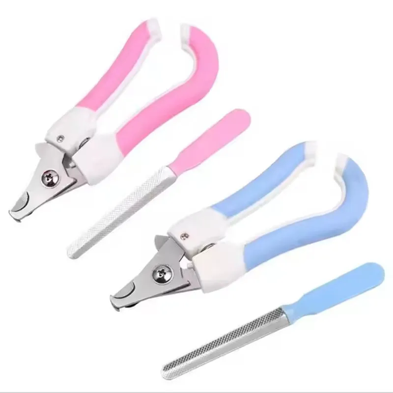 Juego de limas y cortadores de uñas personalizados de acero inoxidable para gatos y perros herramienta de aseo
