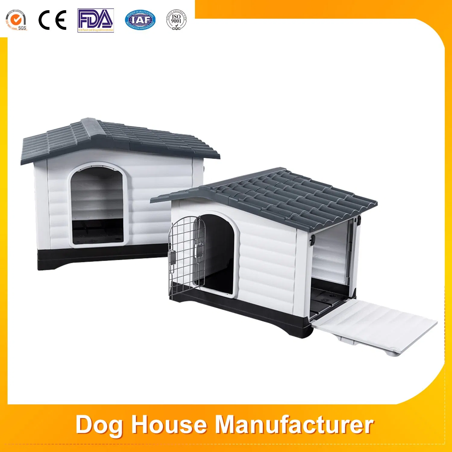 Casa de Viaje Deluxe Portátil para Gatos Fácil de Montar XL Casa PARA Perro Puerta Doble Casa de Plástico para Perros Grandes