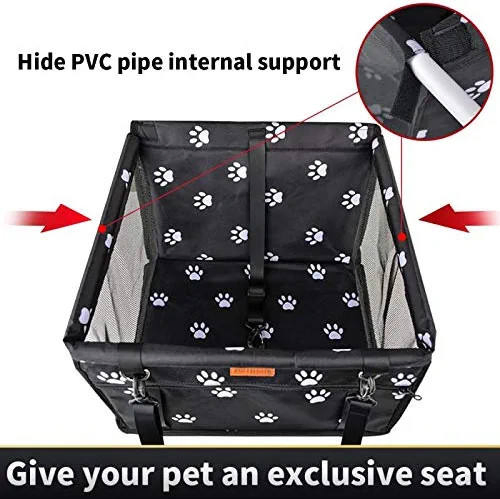Asiento elevador para mascotas de viaje suave y lavable, ajustable, impermeable para perros y gatos en el coche