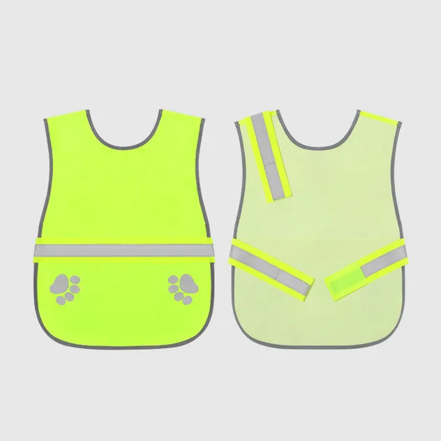 Chaleco de seguridad reflectante fluorescente para perros con correa ajustable, chaqueta para pasear mascotas