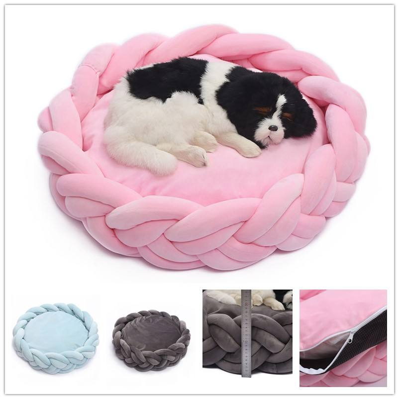 Cama para mascotas de algodón suave y cómoda, hecha a mano, lavable a máquina para perros y gatos