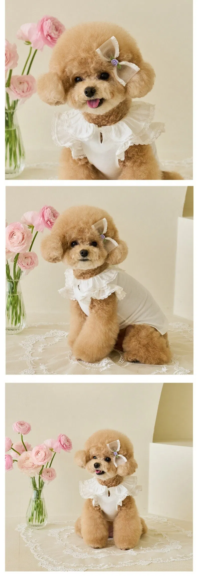 Vestido de Rosa para Perro Gato Teddy Bichón Ropa para Mascotas