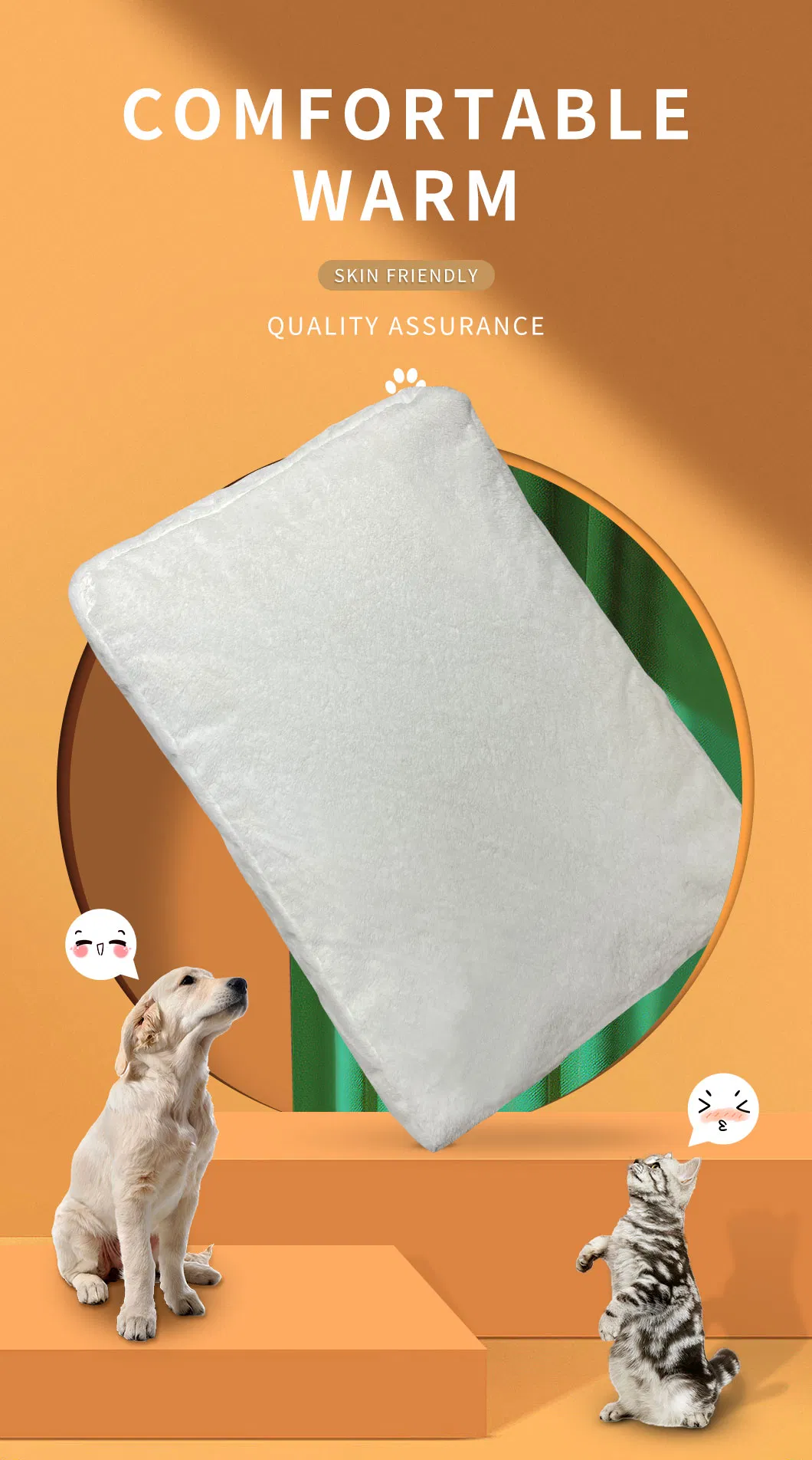 Tela de fieltro antideslizante no tejido cómoda para cama de perro y gato, relleno de fibras recicladas