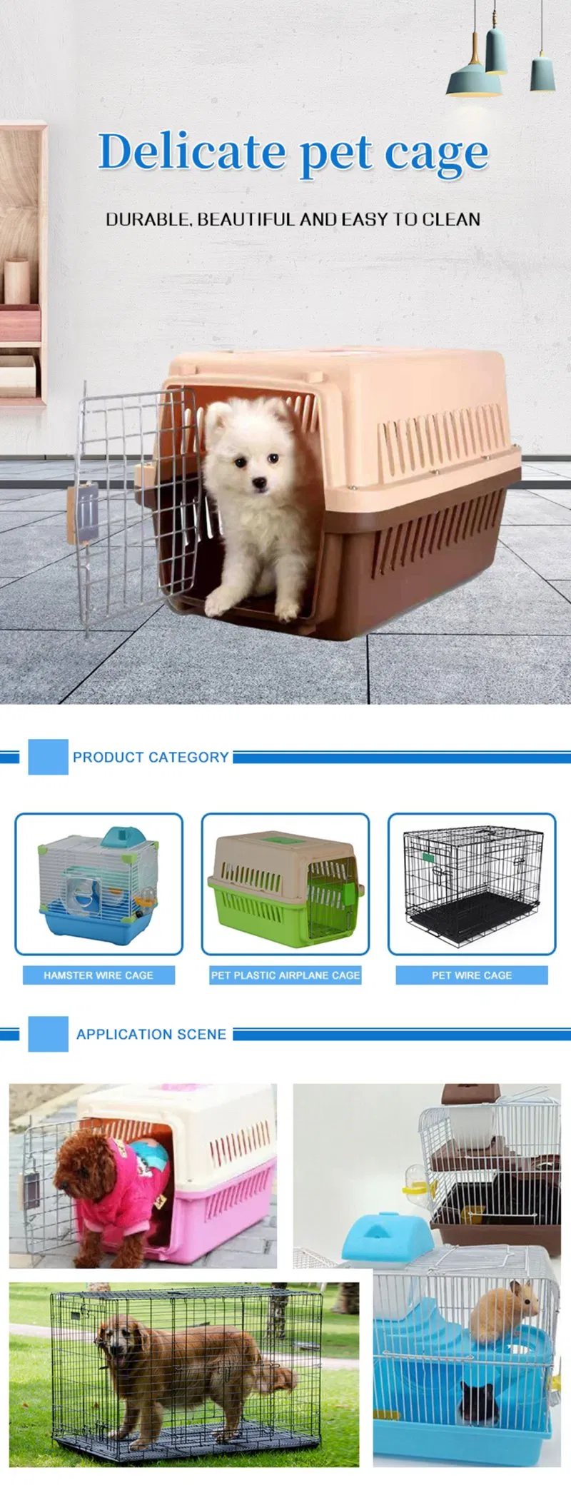 120cm Transportín grande para perros de viaje, jaula para mascotas, estándar IATA