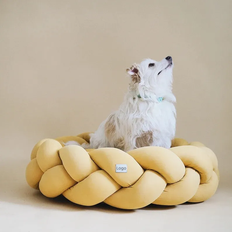 Cama para mascotas de algodón suave y cómoda, hecha a mano, lavable a máquina para perros y gatos