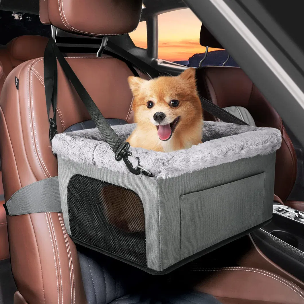 Asiento elevador para perros, transportadora, cama de malla transpirable, marco de metal, bolsa de viaje, hebilla de seguridad, asiento para perros en el coche