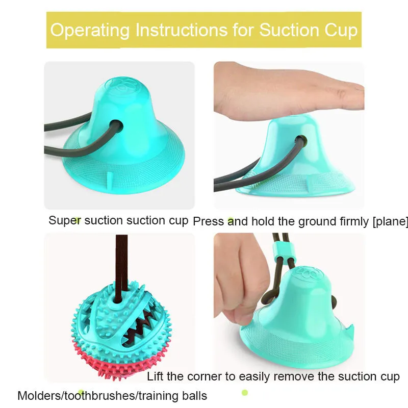Juguete interactivo para perros con cuerda de succión, bola para masticar, juguete molar para mascotas