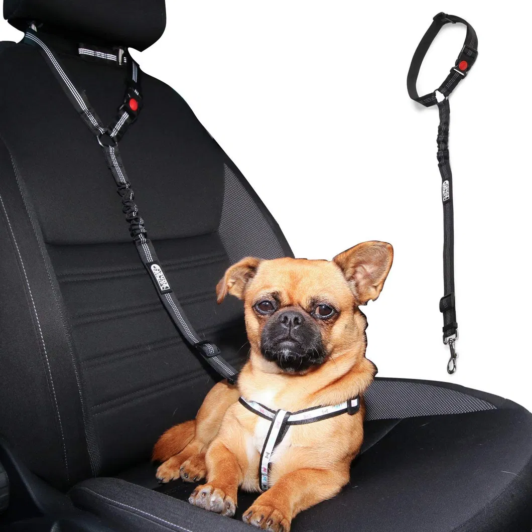 Cinturón de seguridad para perro ajustable con bungee elástico, duradero, arnés de seguridad para mascotas en el coche, restricción para perros