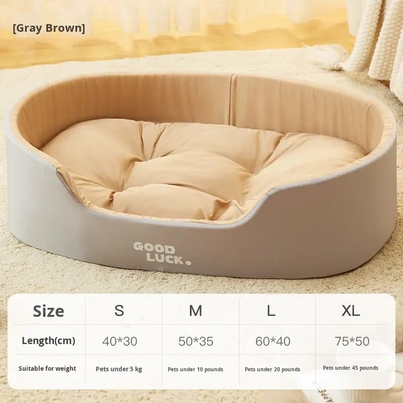 Cama para mascotas suave, cómoda y ecológica con cojín extraíble y lavable, base antideslizante, transpirable y duradera, uso en interiores durante todo el año para perros y gatos pequeños