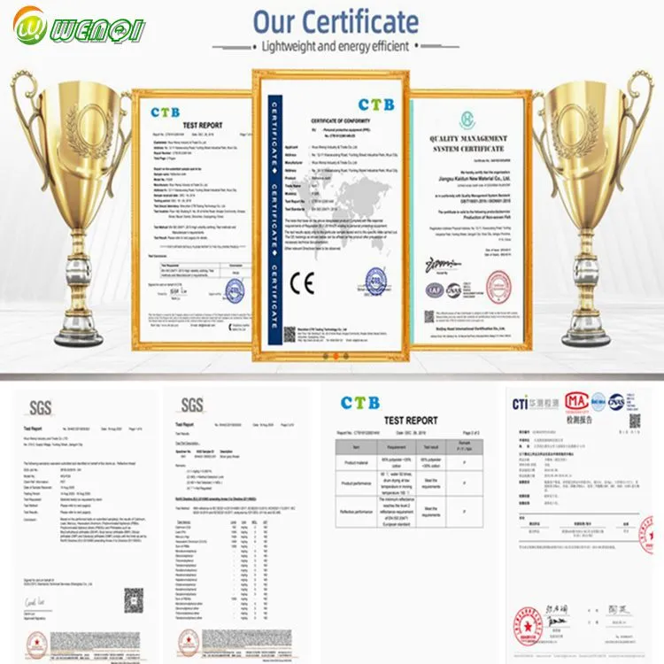 Certificación de material reflectante