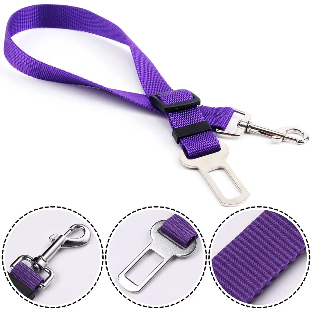 Correa de seguridad para mascotas de nylon colorido personalizada y de alta resistencia para automóvil, ideal para viajar al aire libre con perros, fácil de controlar