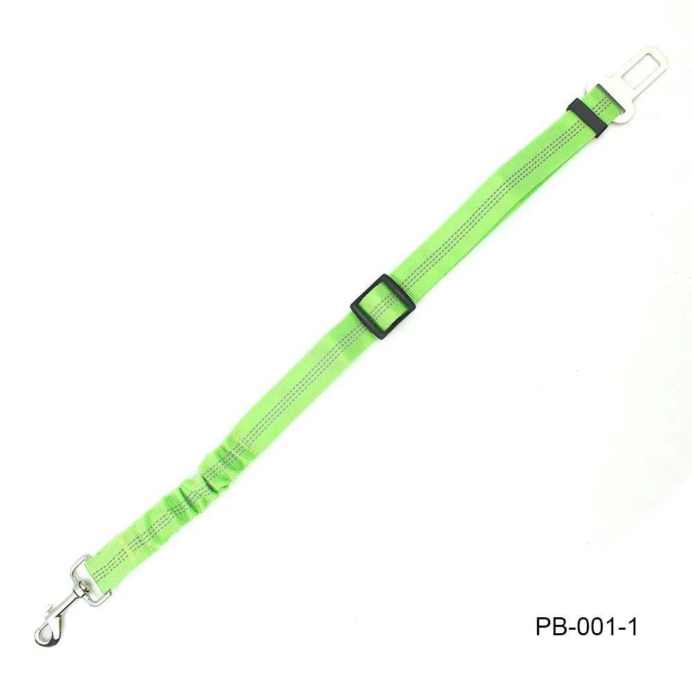 Pb-001 Accesorios para mascotas cinturón de seguridad ajustable para perros en el coche con bungee de nylon y amortiguador elástico