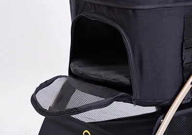 Bolsa de transporte para perros y gatos de tela Oxford con carrito de acero inoxidable