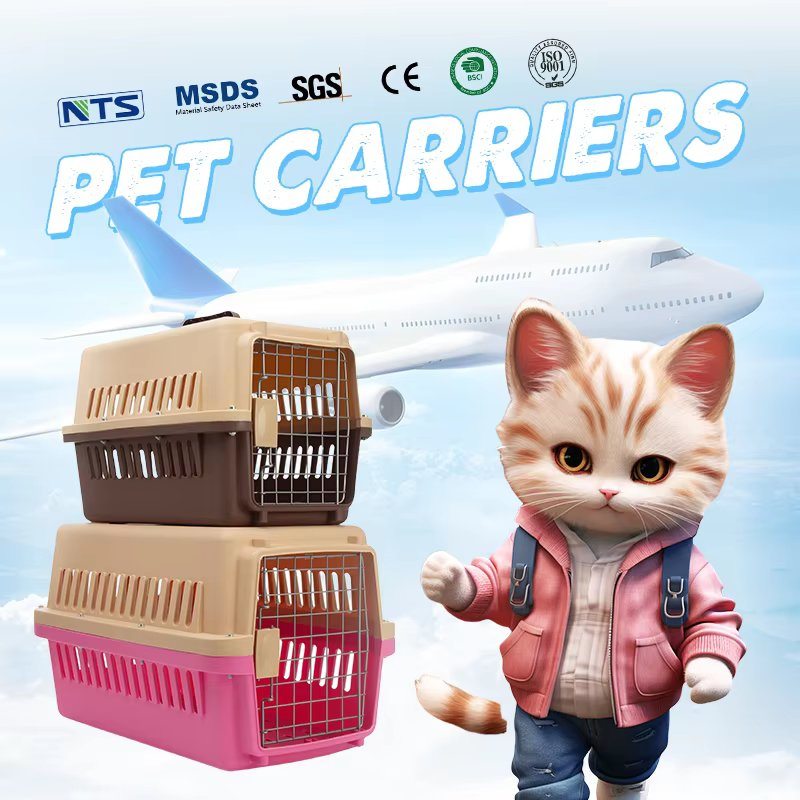 Muestras gratis de varios colores, transportadoras para mascotas aprobadas por aerolíneas con asa portátil