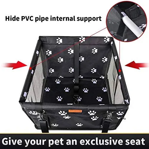 Asiento elevador para mascotas de viaje suave y lavable, ajustable, impermeable para perros y gatos en el coche