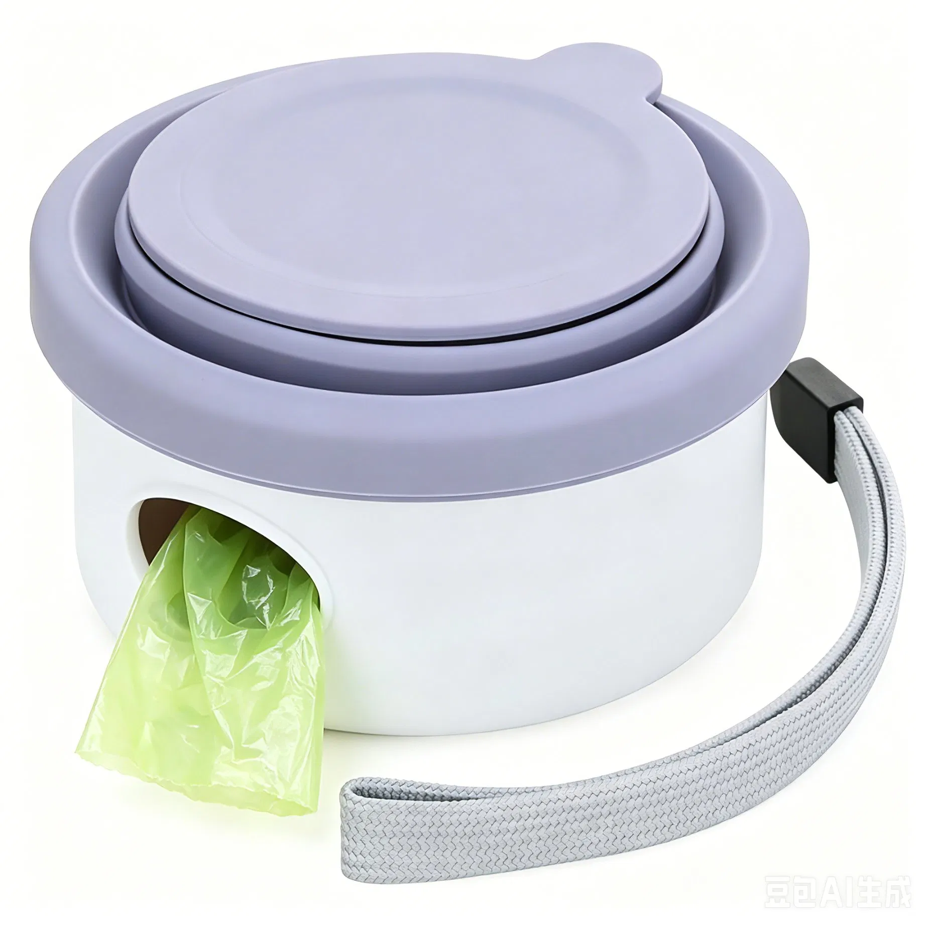 Kit de paseo para mascotas al aire libre de uso múltiple con compartimento de almacenamiento de comida seca adicional, cubiertas internas separadas, dispensador de bolsas para excrementos de perro, soporte para bolsas de excrementos de mascotas