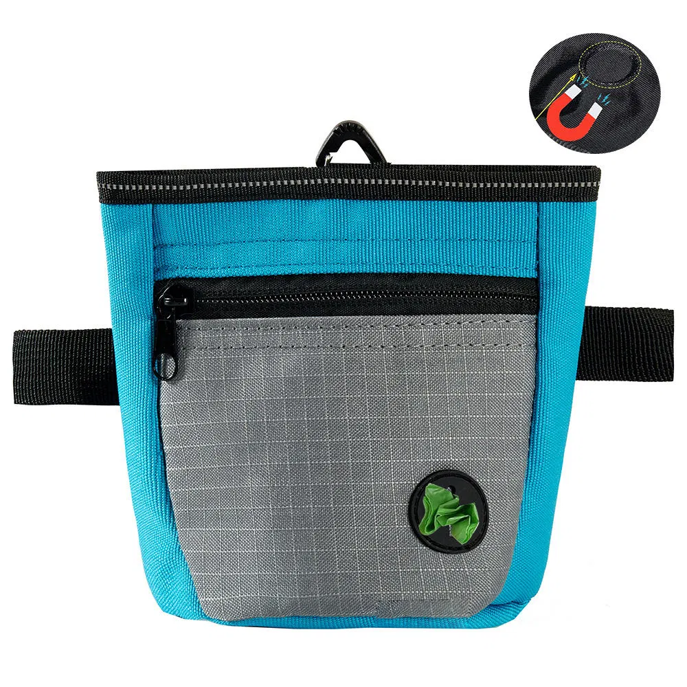 Bolsita magnética para golosinas de perro con dispensador de bolsas para desechos para entrenamiento