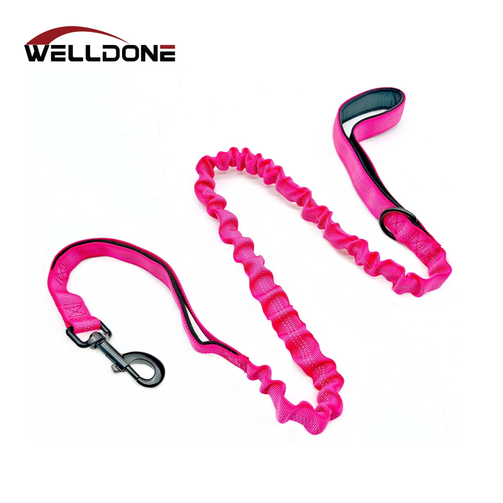 Correa para perro elástica bungee reflectante con doble mango y absorción de impactos