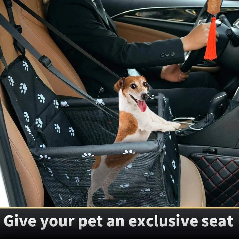 Asiento elevador para mascotas de viaje suave y lavable, ajustable, impermeable para perros y gatos en el coche