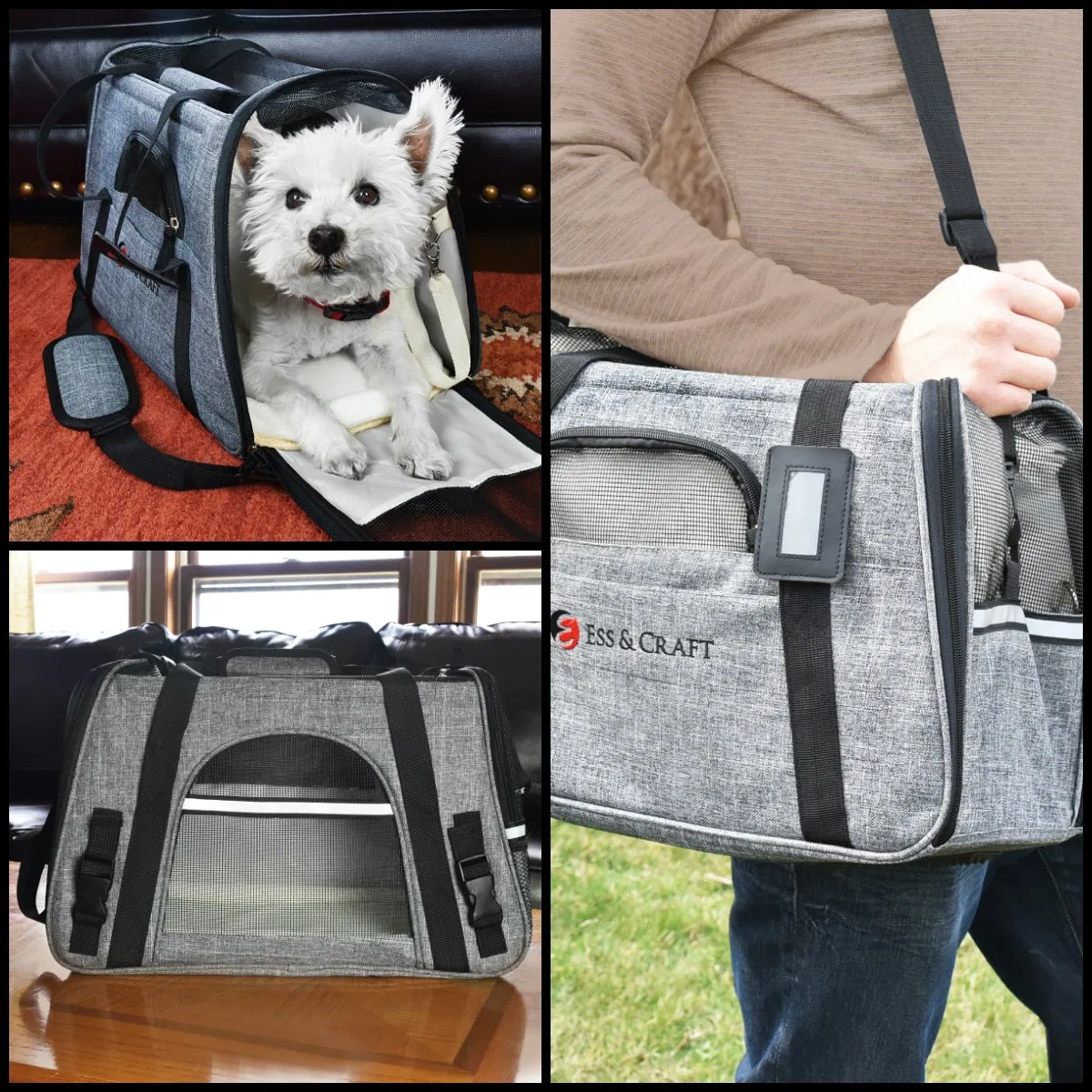 Bolsa de transporte portátil para comida de perro personalizada, mochila para mascotas de fin de semana