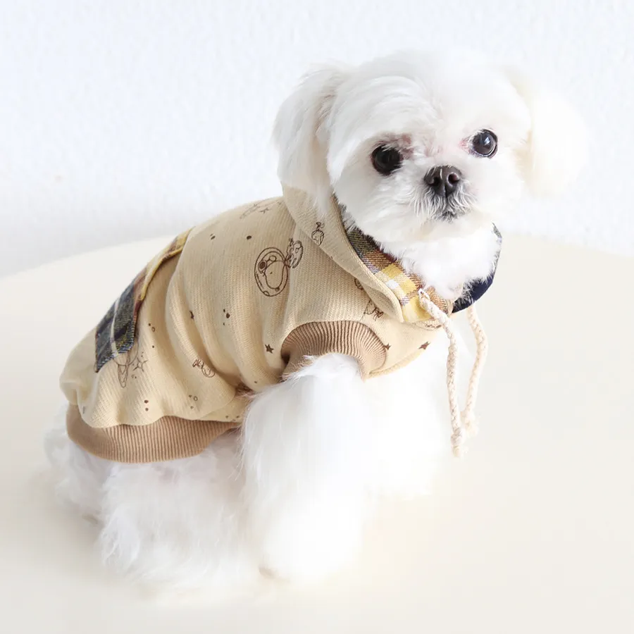 Diseño de ropa para mascotas lindas, ropa para cachorros, abrigo para perros, sudadera de algodón para mascotas, abrigo con estampado de perro