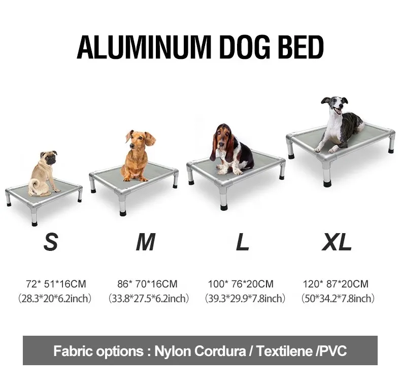 Ventas Calientes Cama para Perros Elevada Personalizada de Aluminio Resistente a Mordeduras para Exterior Ecológica