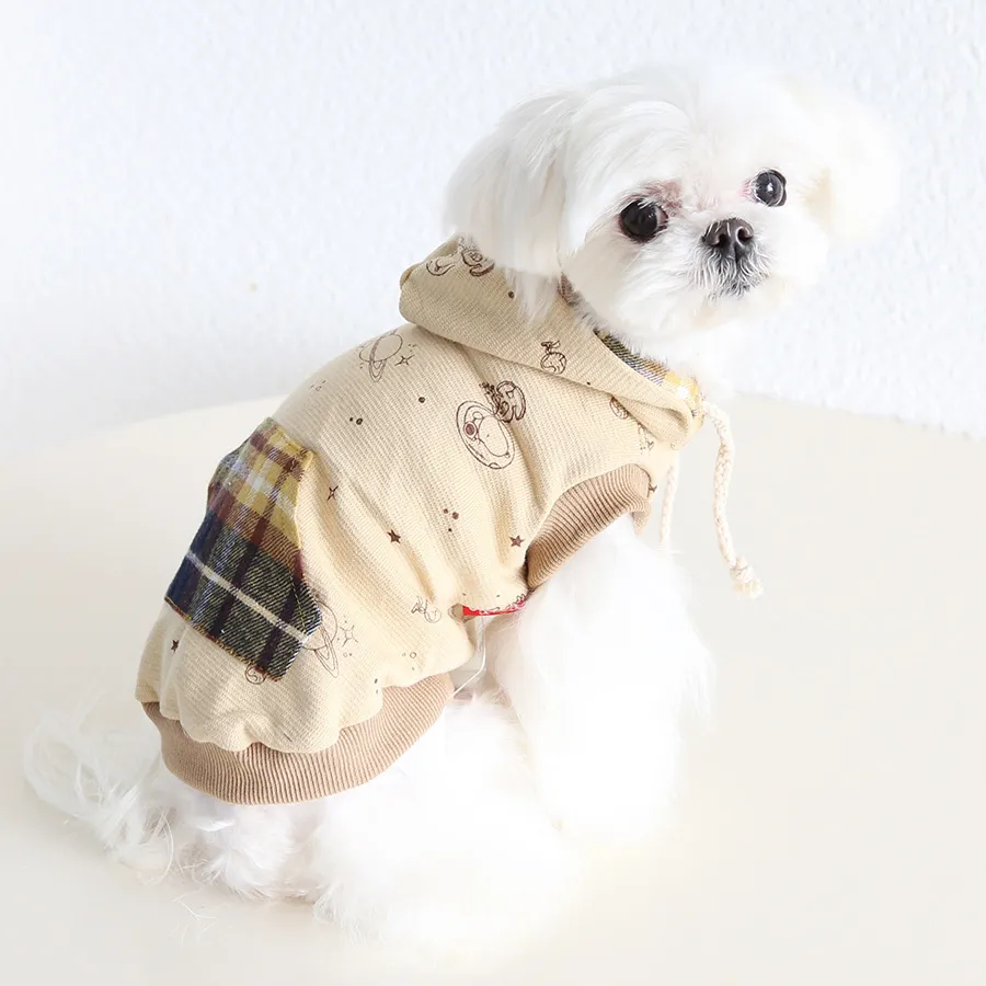 Diseño de ropa para mascotas lindas, ropa para cachorros, abrigo para perros, sudadera de algodón para mascotas, abrigo con estampado de perro