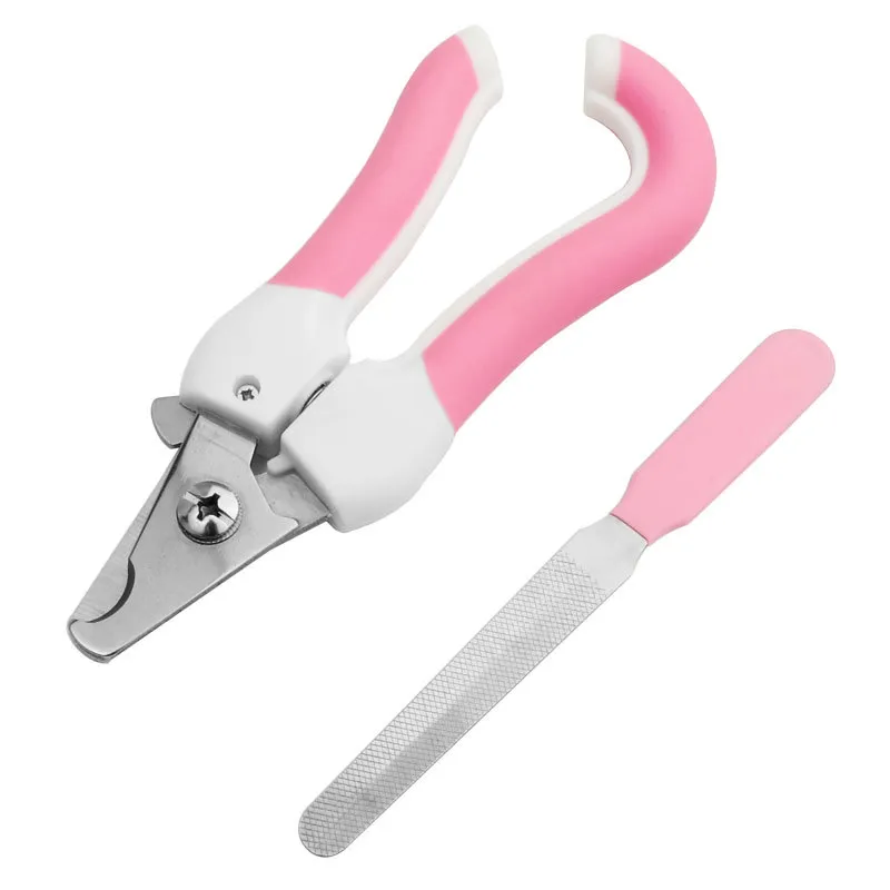 Juego de limas y cortadores de uñas personalizados de acero inoxidable para gatos y perros herramienta de aseo
