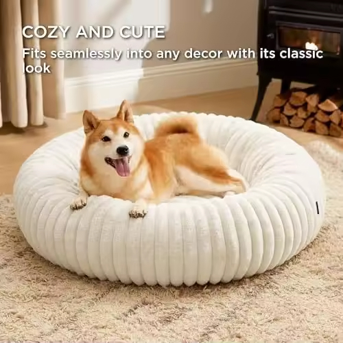 Cama para perros moderna y cómoda de invierno, cálida, con funda removible, de alta resistencia, en forma de tira recta y circular