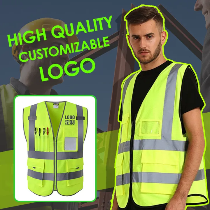 Equipo de seguridad amarillo y naranja premium con opciones de logotipo personalizado