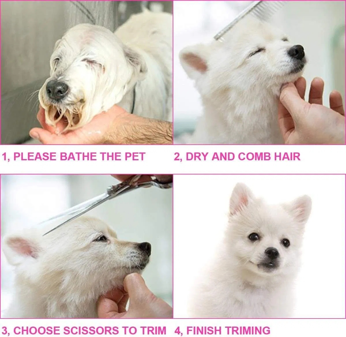 Tijeras curvas de acero inoxidable para adelgazar, peine y herramientas de extensión de cabello para gatos y perros