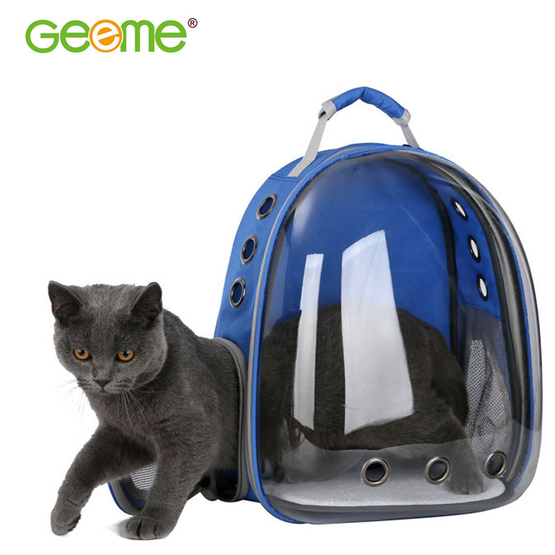 Mochila transportadora burbuja transparente para mascotas perros y gatos, bolsa transpirable