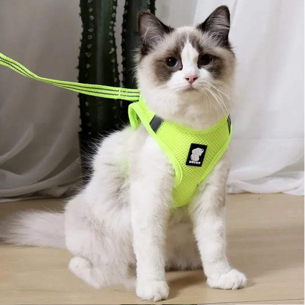 Arneses para mascotas con tirantes ajustables de malla transpirable y tira reflectante