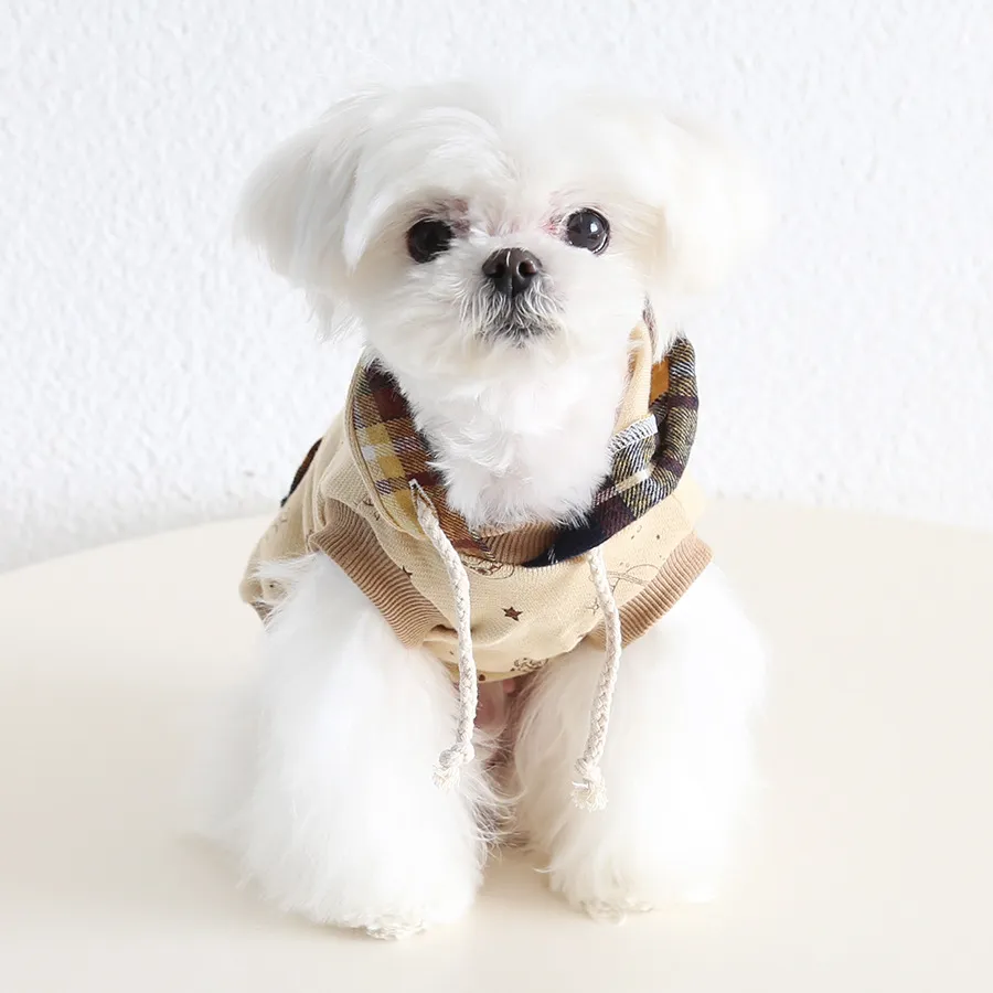 Diseño de ropa para mascotas lindas, ropa para cachorros, abrigo para perros, sudadera de algodón para mascotas, abrigo con estampado de perro