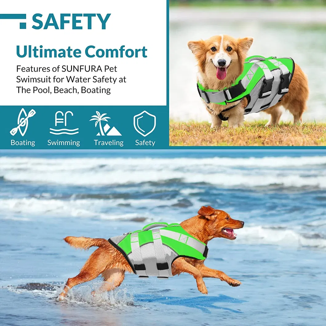 Chalecos de vida para perros ajustables, salvavidas de seguridad para perros pequeños, medianos y grandes